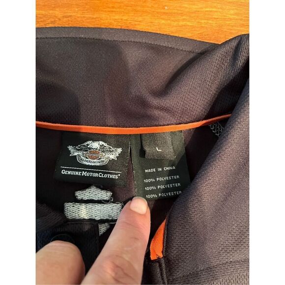 Harley Davidson Polo Shirt Mens Large Black Short Sleeve Motorcycles Lightweight - Picture 3 of 6